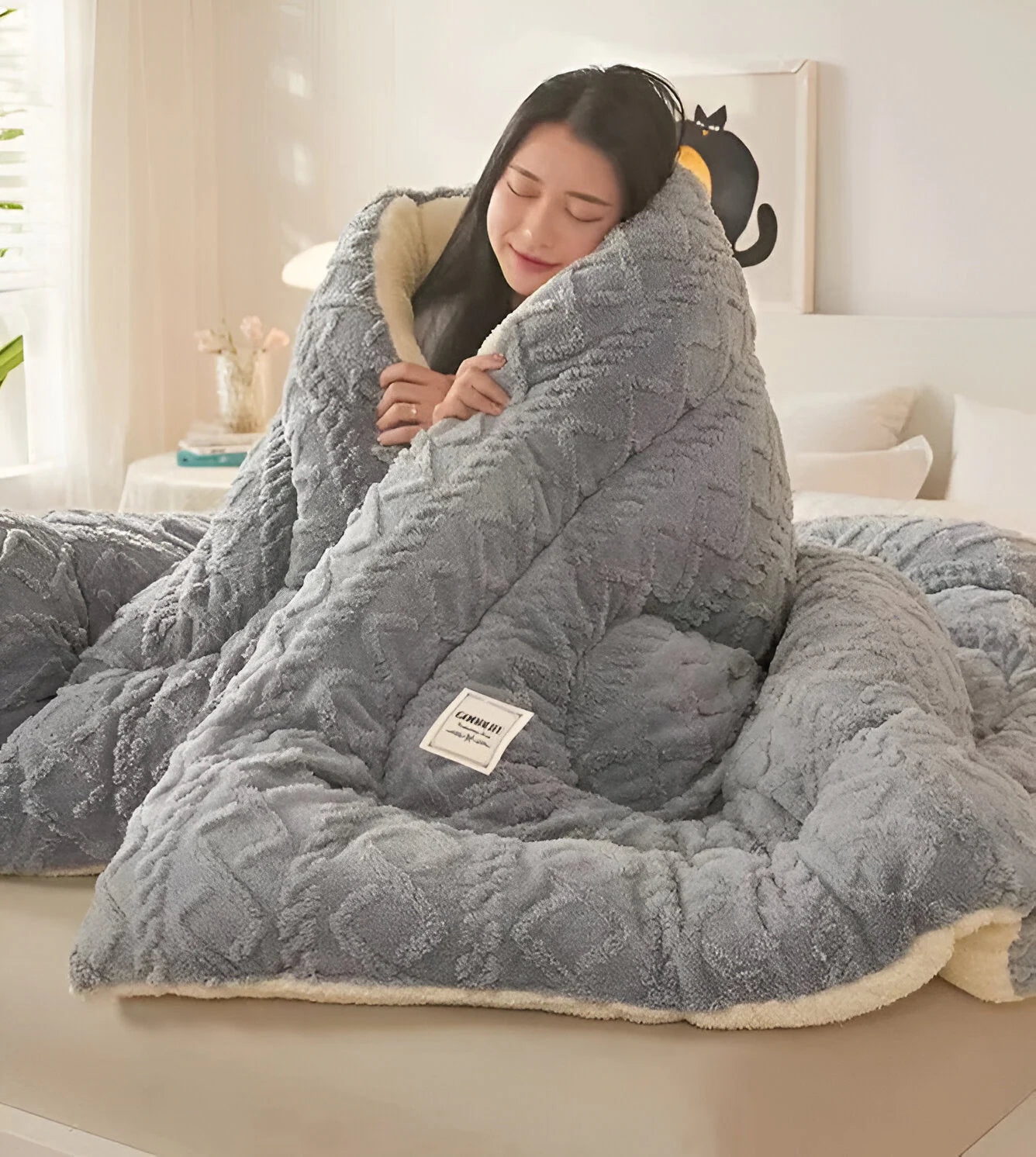 FluffFusion - Weiche und dicke Plüschdecke mit doppelseitigem Design
