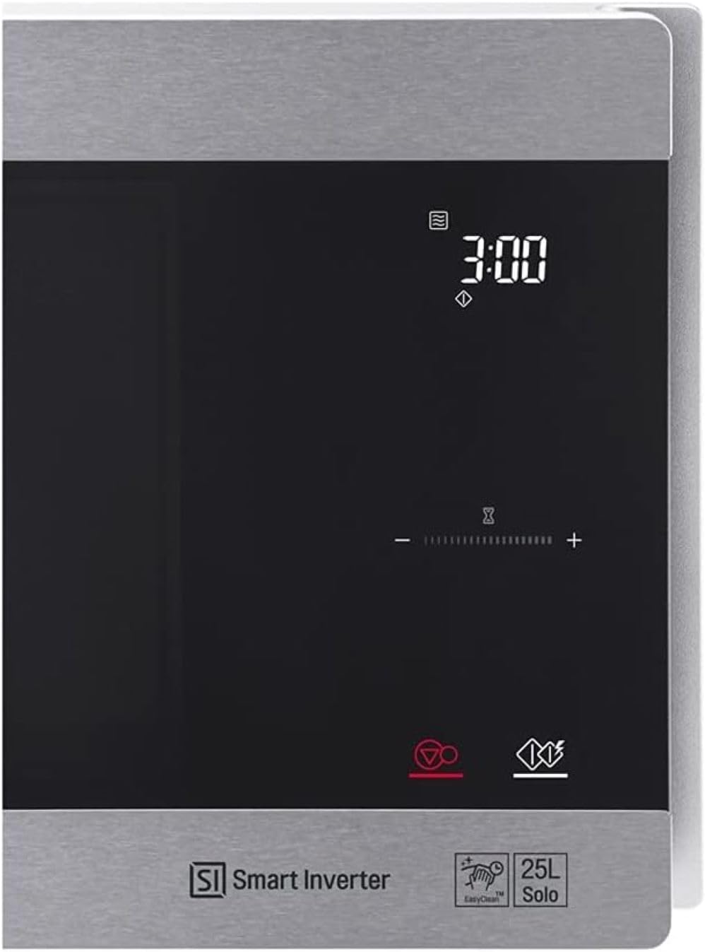 LG MS2595CIS Forno a microonde con tecnologia Smart Inverter, capacità 25 litri, 1000 W, programmi automatici, livelli di potenza regolabili e funzione EasyClean, argento