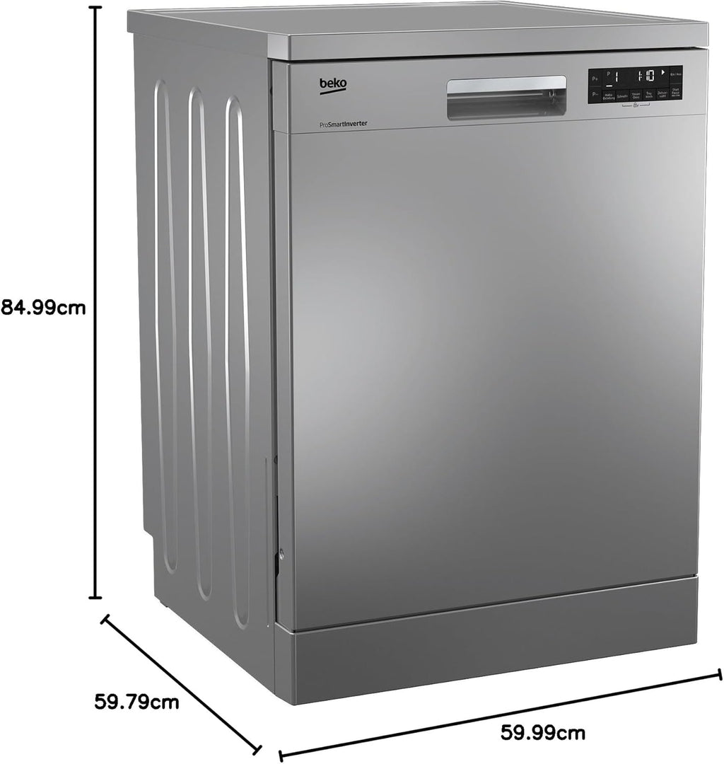 Beko BDFN26420W b300 freistehender Geschirrspüler, unterbaufhig, Platz für 14 Magedecke, Pro Inverter Motor, TrayWash, HygieneIntense, 6 Programme, WaterSafe+, Wei