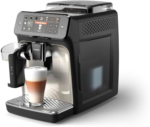 Philips Serie 5400 Macchina da Caffè Automatica – Sistema LatteGo, 12 Bevande a Base di Caffè, Display Intuitivo, 4 Profili Utente, Cromo (EP5447/90)