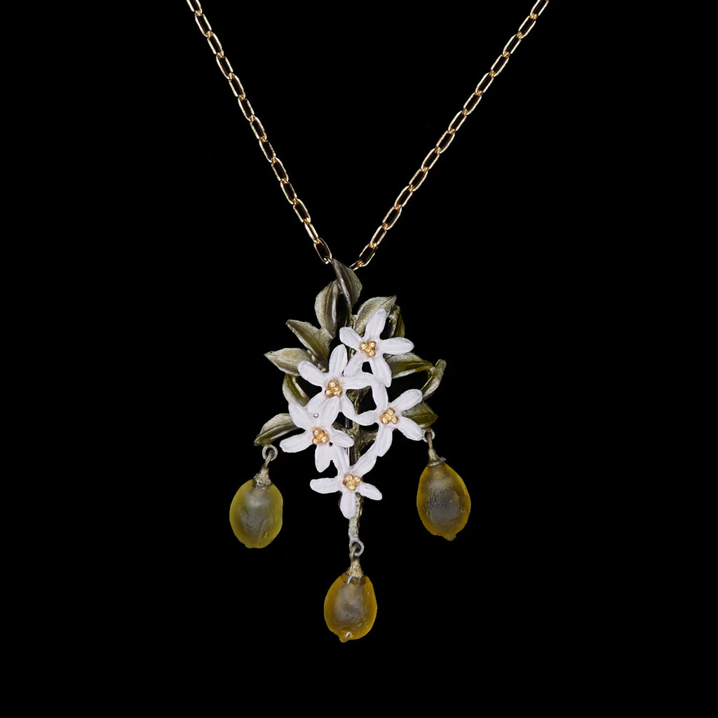 Spilla/collana a forma di limone con ciondolo