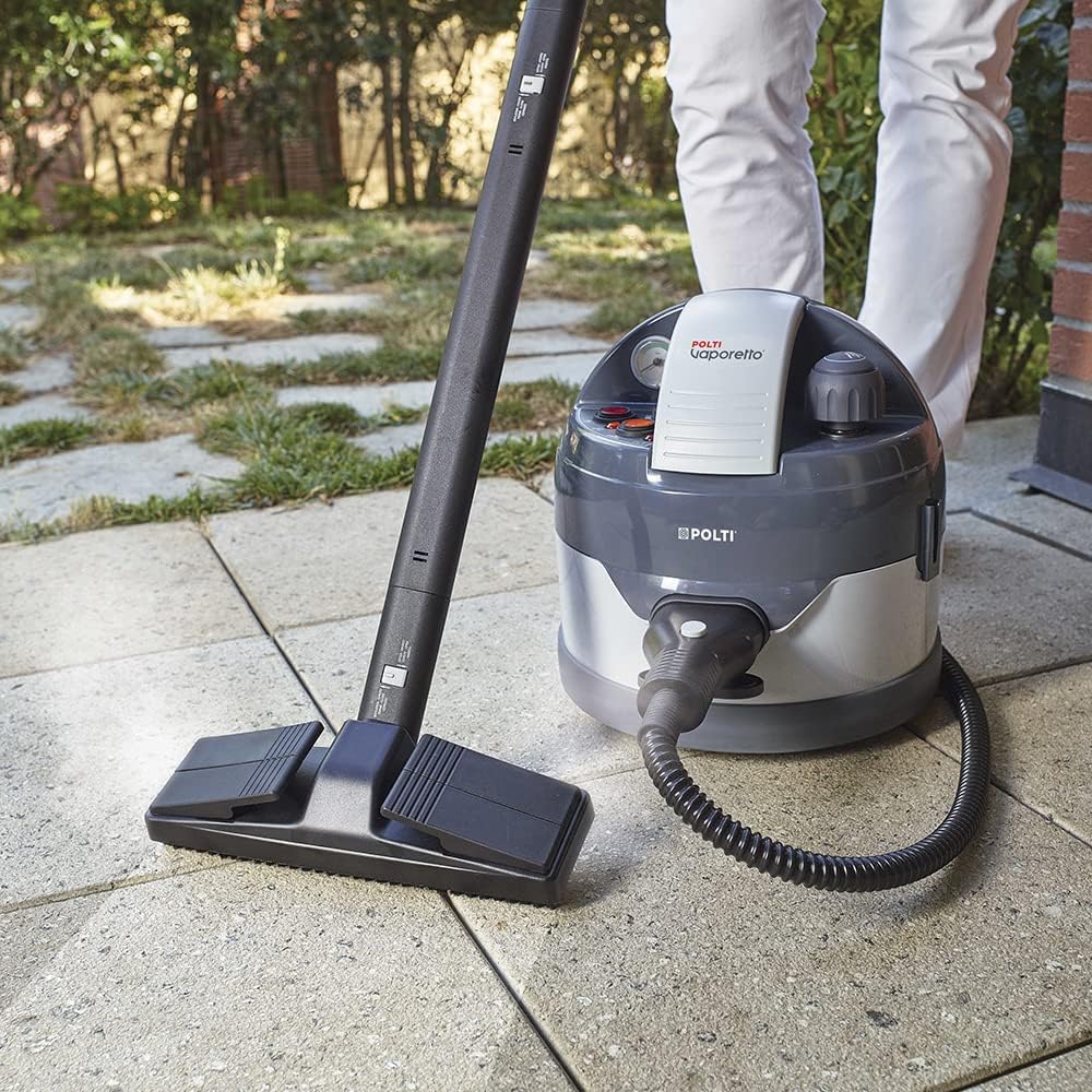 POLTI Vaporetto Eco Pro 3.0, Pulitore a vapore con caldaia e tappo di sicurezza, Potenza caldaia max 2000 W, Serbatoio da 2 litri, 9 accessori in dotazione, Made in Italy, grigio