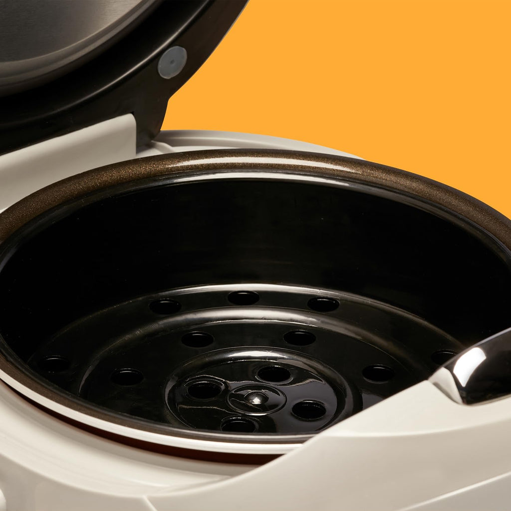 REISHUNGER Cuociriso digitale piccolo, nero | Da 0,6 L fino a 3 persone | Funzione mantenimento calore, timer e pentola premium | Multicooker e vaporiera piccoli, 8 programmi, tecnologia a 7 fasi