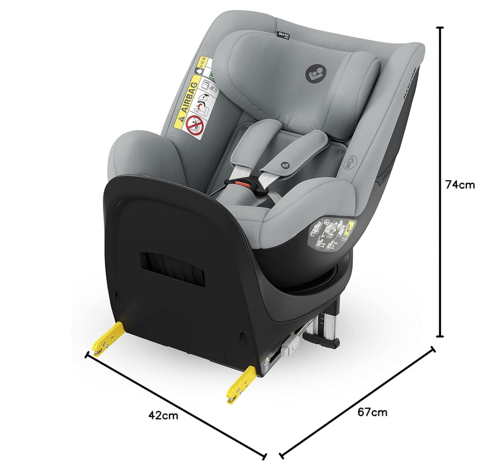 Maxi-Cosi Mica 360 S, Autositz 360 Grad drehbar, 3 Monate– 4 Jahre (61–105 cm), i-Size Baby Autositz, FlexiSpin Drehung, 5 Liegepositionen, G-CELL Schutz, Easy-in Gurthaken, Tonal Graphite