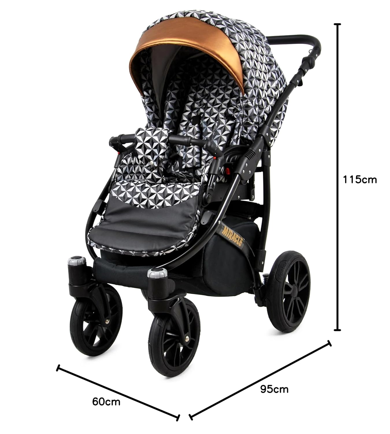 BabyLux® Bambimo Set Passeggino 3 in 1 - Optimal - incl. Navicella, Seduta Passeggino, Seggiolino Auto Ovetto - Seggiolino Auto - Set Passeggino - Passeggino Combinato con Borsa Fasciatoio, Parapioggia ecc.