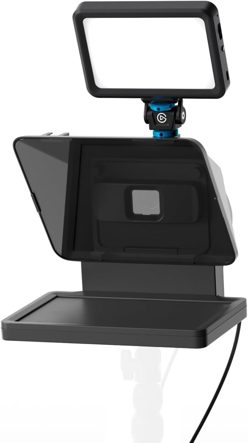 Elgato Prompter – Teleprompter mit integriertem Bildschirm für YouTube, Twitch, Zoom, Teams und mehr, unterstützt DSLR/Webcam/Smartphone, Drag&Drop-Monitoranzeige, funktioniert mit Mac/PC&Stream Deck