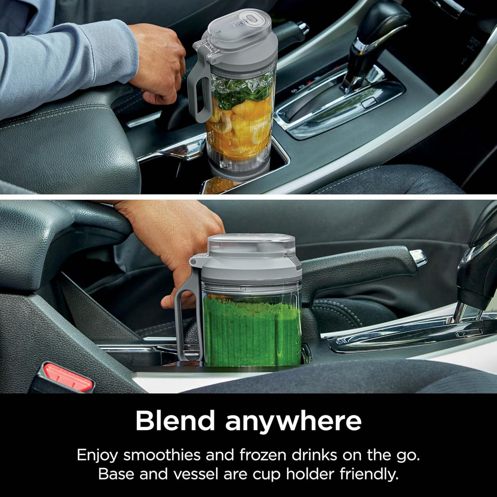 Ninja Blast Max, Tragbarer Mixer + Twist & Go, Personal Blender, Smoothie, Blend, Ninja Crush, 3 Programme, kabellos, 625 ml abnehmbares Gefäß, spülmaschinenfest, auslaufsicher, Silber