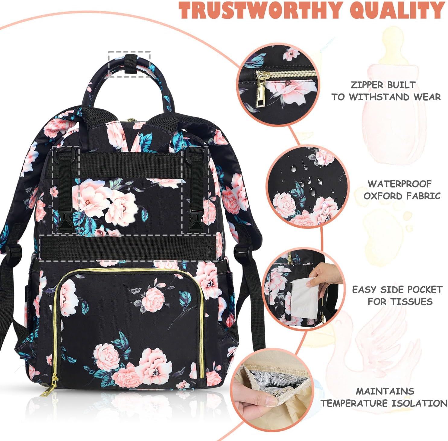 Tenot Baby Wickeltasche Reise Baby Mädchen Jungen
