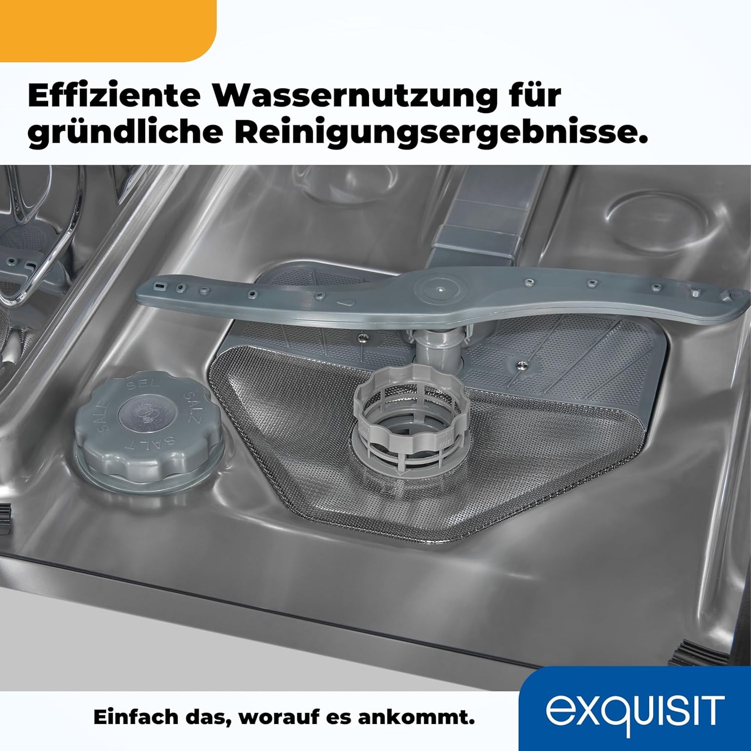 Lavastoviglie Exquisit, 45 cm di larghezza, parzialmente integrata, 9 coperti, 9 litri, partenza ritardata, modalità ECO, lavastoviglie 45 cm, EGSP51009-EB-030E inox