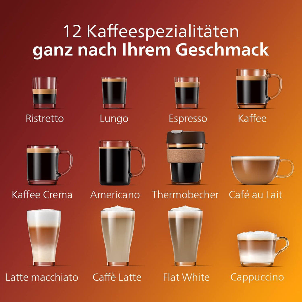 Philips Serie 5400 Macchina da Caffè Automatica – Sistema LatteGo, 12 Bevande a Base di Caffè, Display Intuitivo, 4 Profili Utente, Cromo (EP5447/90)