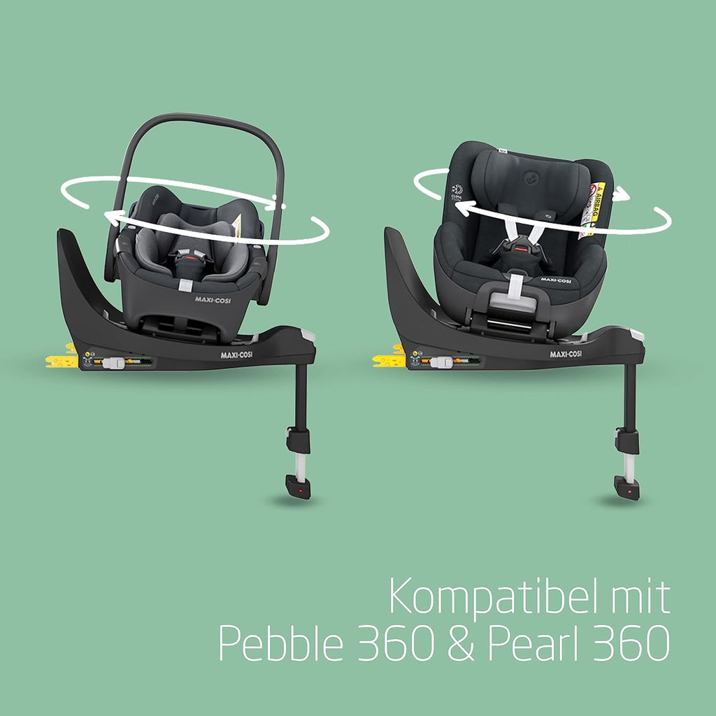 Maxi-Cosi Pebble 360 i-Size Babyschale Drehbar, Neugeborenen Autositz 360 Grad, 0–15 Monate (40–83 cm), Drehung mit einer, ClimaFlow, Easy-In-Gurt, G-CELL Seitenaufprallschutz, Essential Graphite