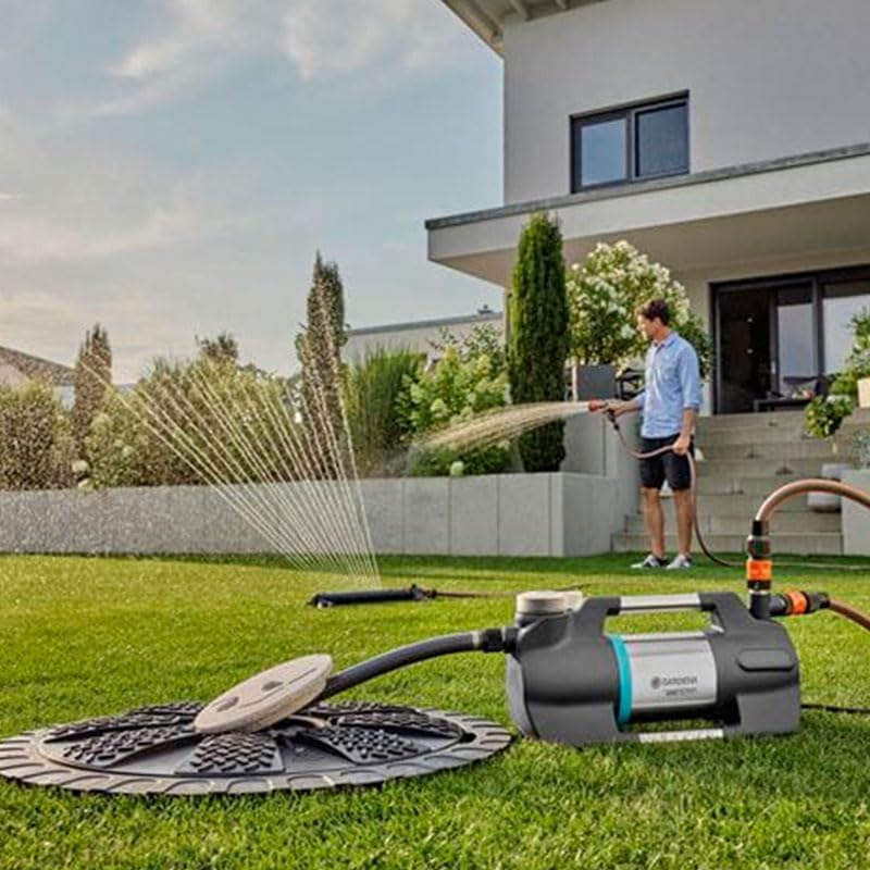 Gardena Pompa da Giardino 5600 Silent+: Pompa d'irrigazione innovativa e silenziosissima, portata 5600 l/h, motore da 900 W, 4,7 bar, impermeabile, a risparmio energetico (9057-20)