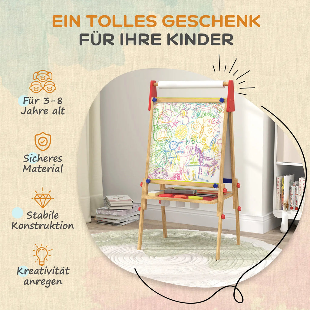AIYAPLAY 3-in-1 Tavolo per bambini regolabile in altezza – Legno naturale
