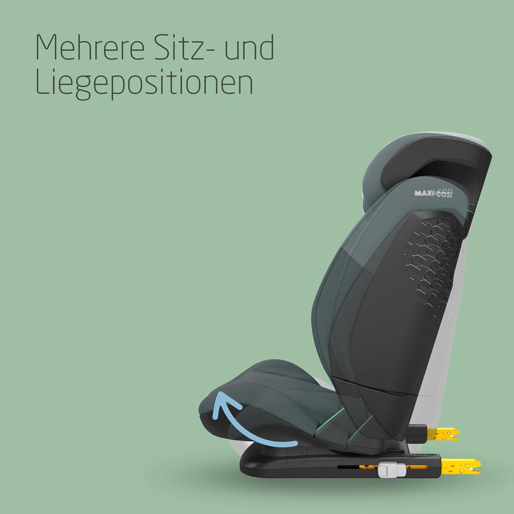 Maxi-Cosi RodiFix S i-Size Kindersitz, 100–150 cm, 3,5–12 Jahre, Autositz Kinder, 3 Liegepositionen, Verstellbare Höhe/Breite, G-CELL Side Impact Protection, AirProtect-Sicherheitskissen, Basic Black