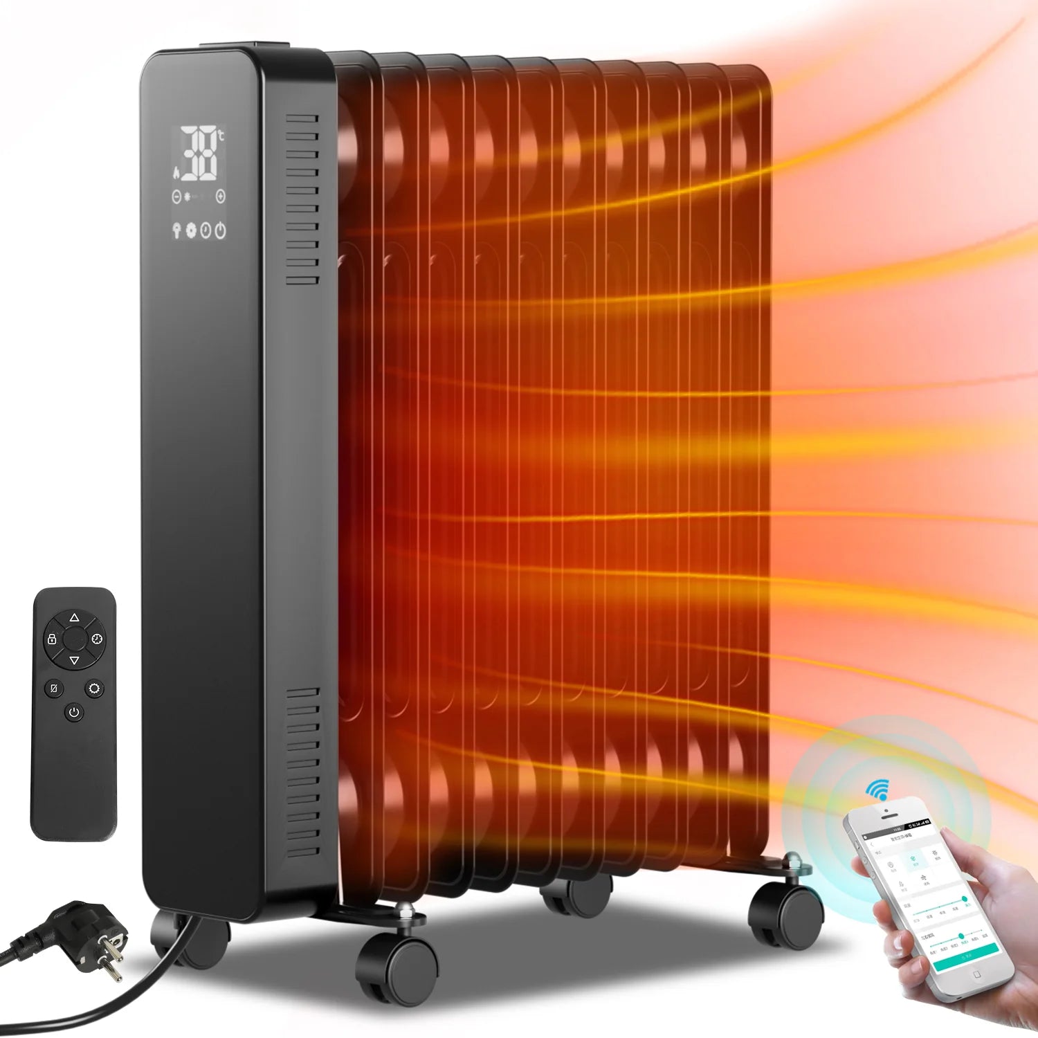 Sonnewelt lradiator Elektroheizung 2500W WiFi App & Fernbedienung