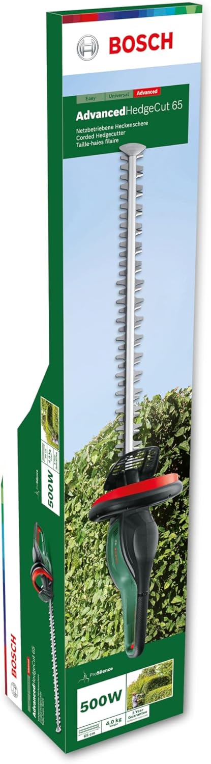 Bosch Heckenschere UniversalHedgeCut 60 (480 Watt, Messerlänge: 60 cm, für mittelgroße Hecken, Messerabstand: 30 mm, im Karton)