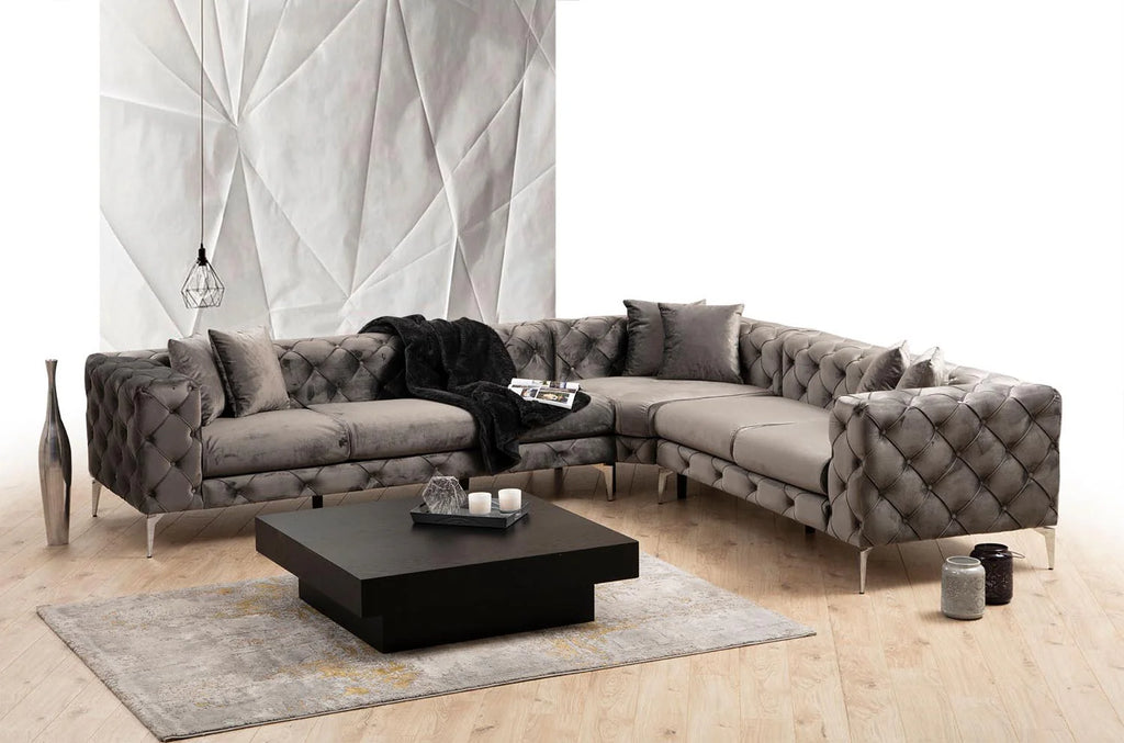 Divano ad angolo Como Right Ecksofa - Antracite