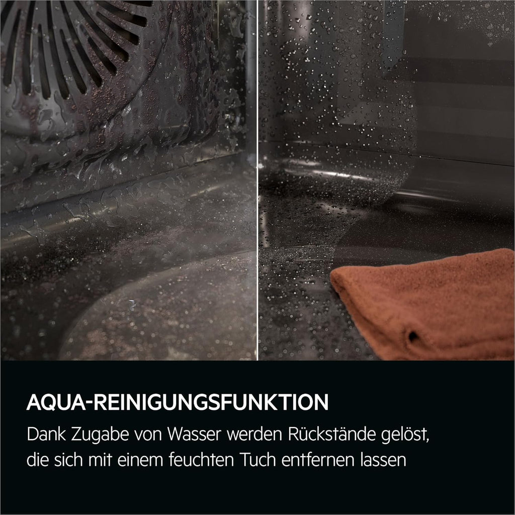 AEG Forno da incasso – Serie 5 AirFry: Risultati di cottura uniformi su 3 livelli – Pulizia Pirolitica – 25 Programmi automatici – Display touch LED – Riscaldamento rapido – Nero – BPE53516AB