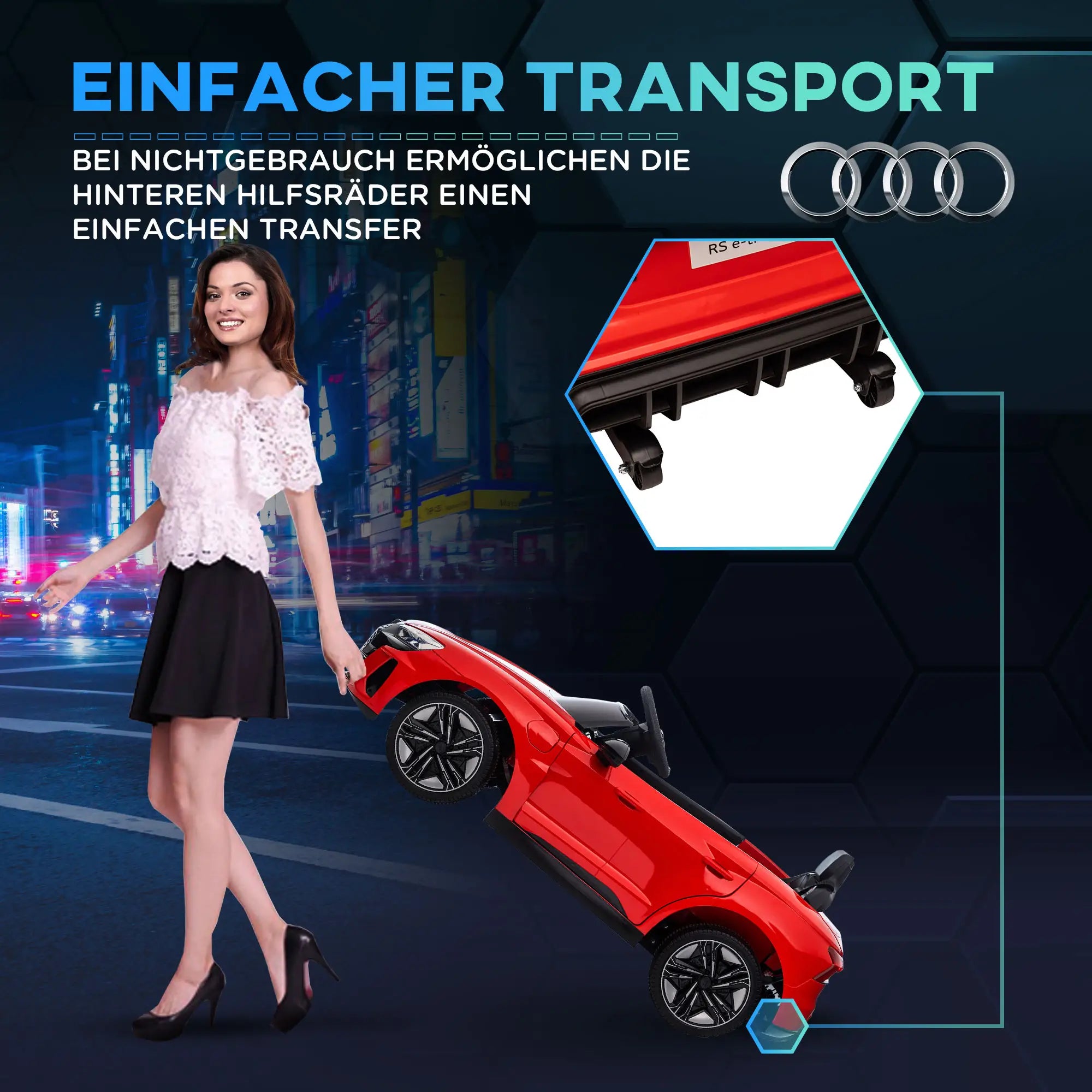 HOMCOM Auto Elettrica per Bambini con Telecomando e Funzione Musicale Rosso