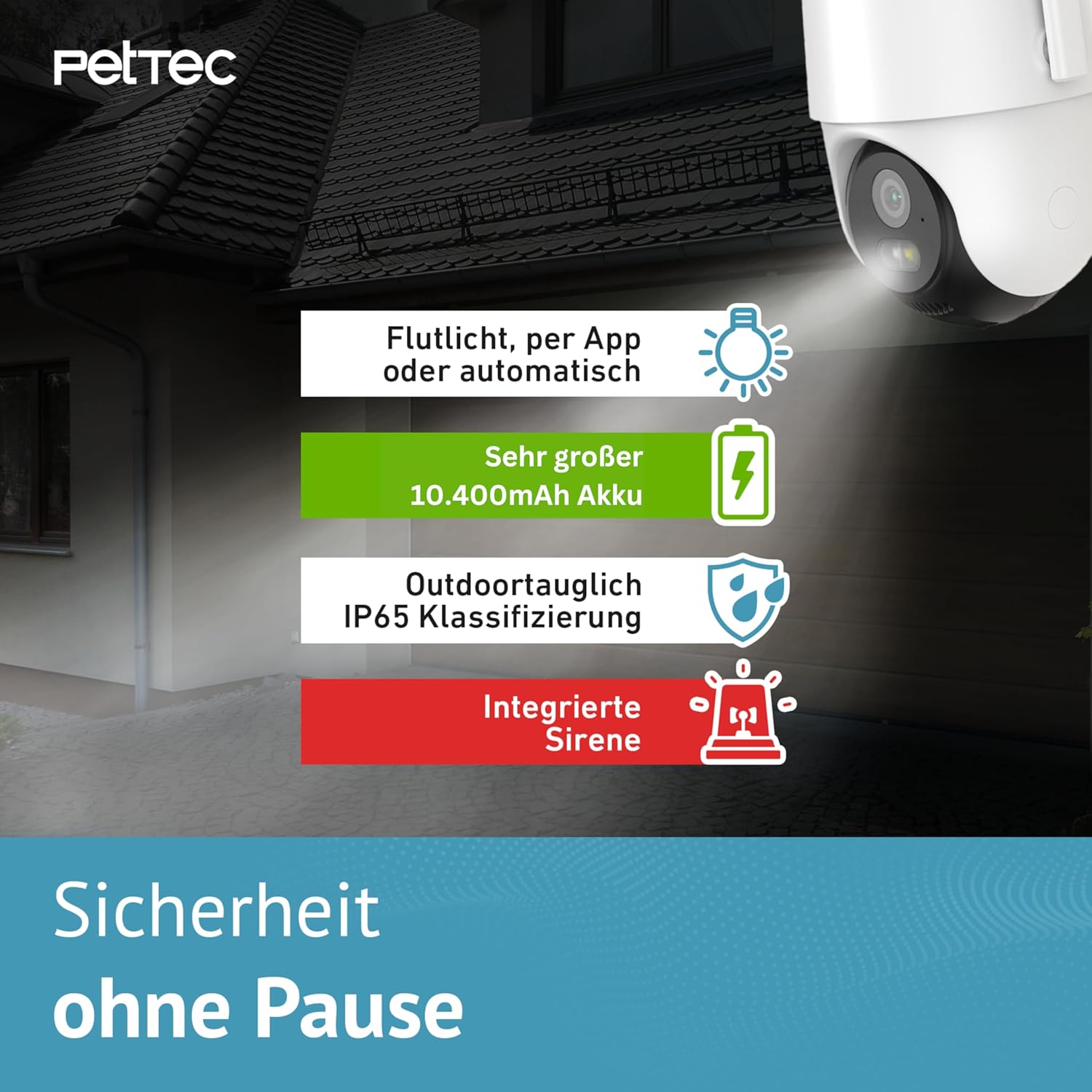 PetTec – Pet Cam Buddy Haustierkamera Futterautomat 8L für Katzen- & Hunde-Trockenfutter – Automatischer Futterspender mit WLAN & App-Steuerung -Inkl. 2-Wege-Audio, Bellerkennung & Nachtsicht