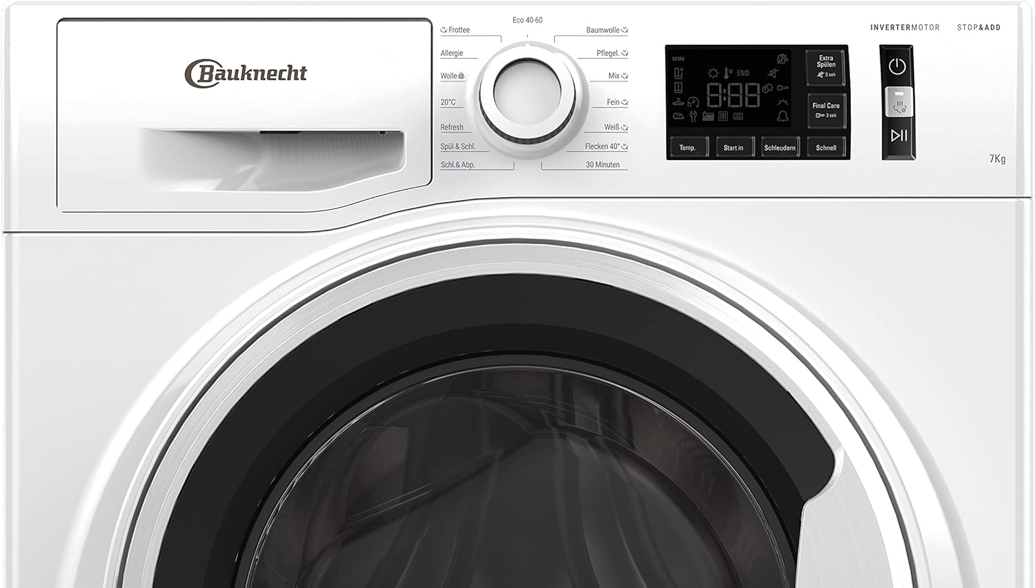 Bauknecht W Active 711 B Lavatrice a Carica Frontale/ 7kg/ 1400 giri/min/Potente Rimozione delle Macchie/Programmi a Vapore/Steam Hygiene con Antivirus/Steam Refresh/Funzione Stop&Add/Motore Dynamic Inverter