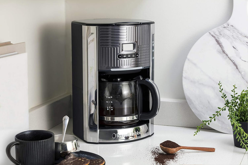 Russell Hobbs GeoSteel Set Colazione: Tostapane, Bollitore e Macchina per il Caffè
