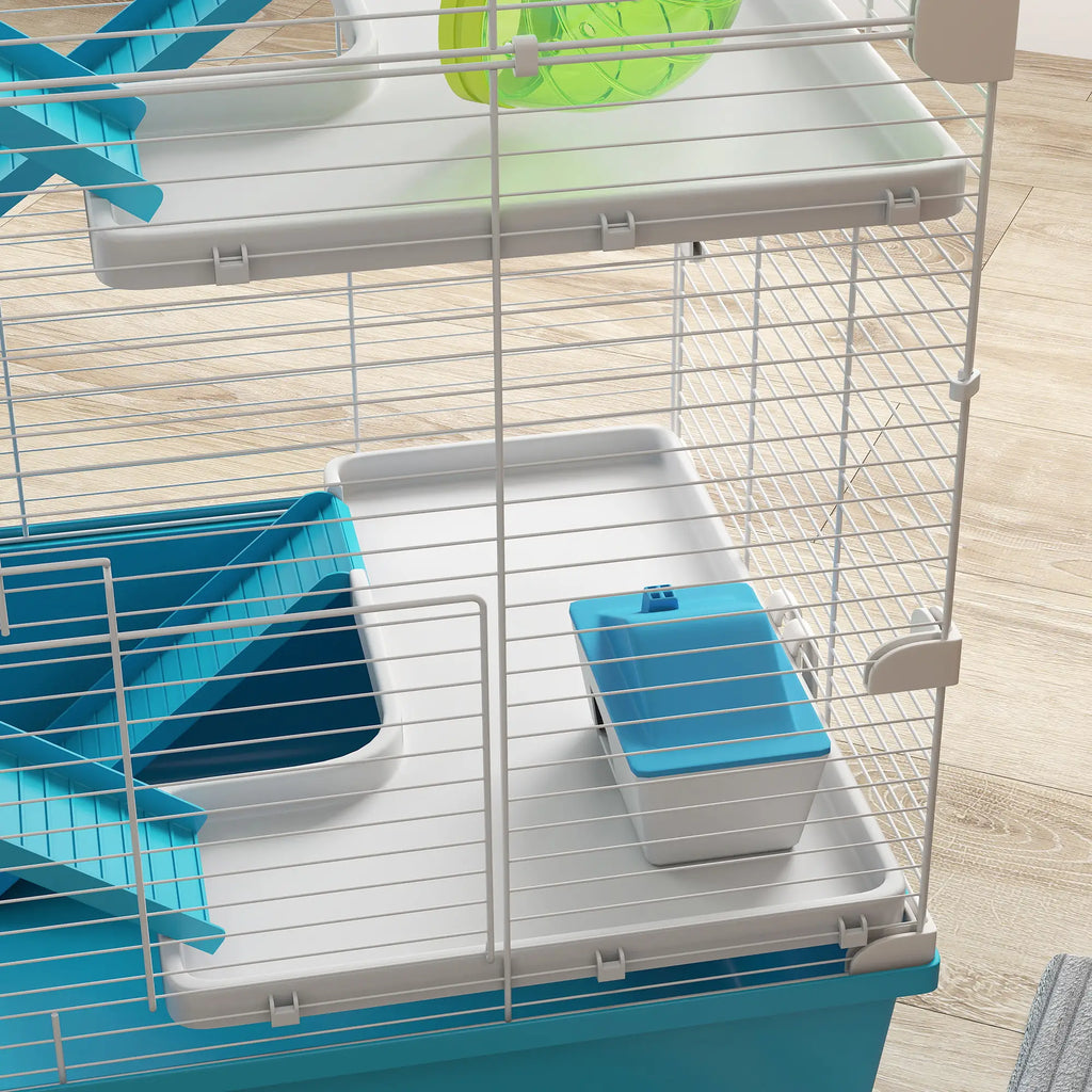 PawHut Gabbia per Criceti Gabbia per Piccoli Animali 6 Piani Sistema di Tubi Doppia Torre