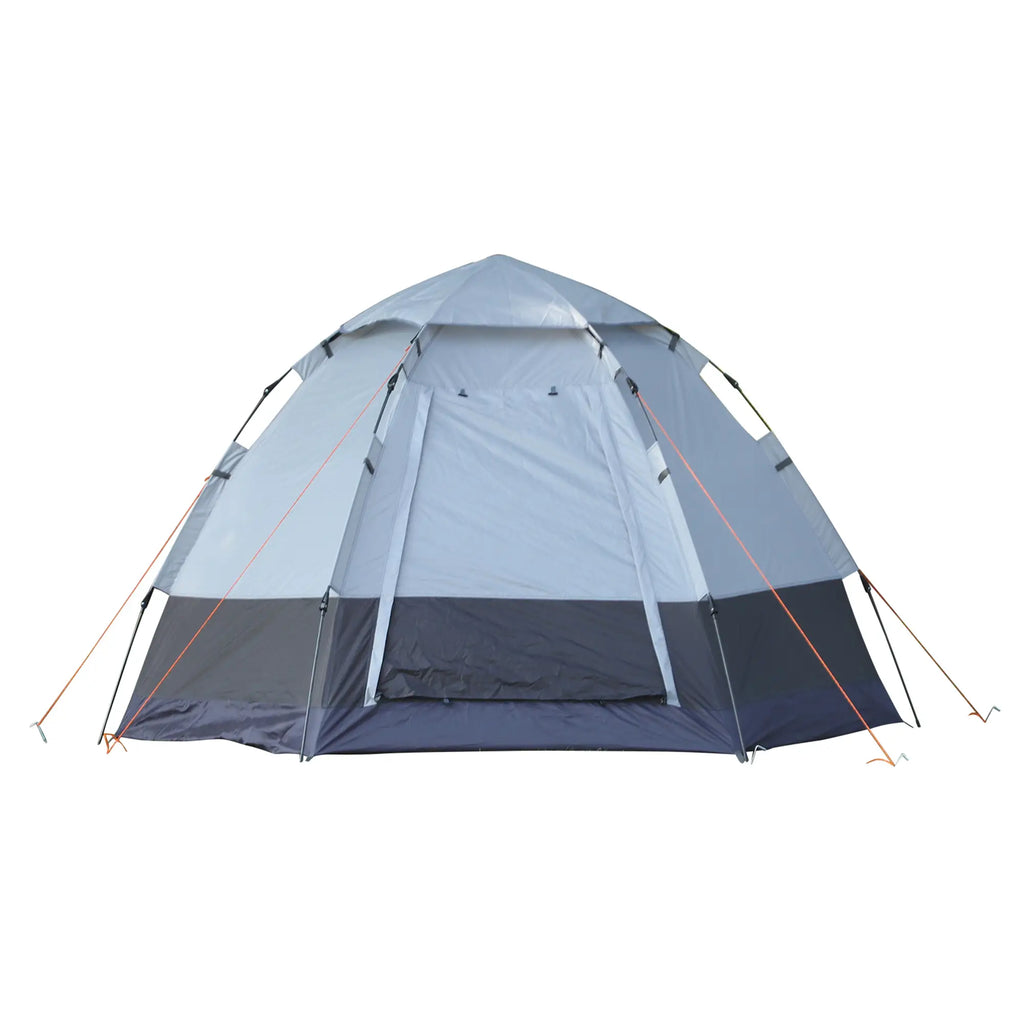 Tenda da campeggio Outsunny 3-4 persone, tenda a cupola grigio-nera