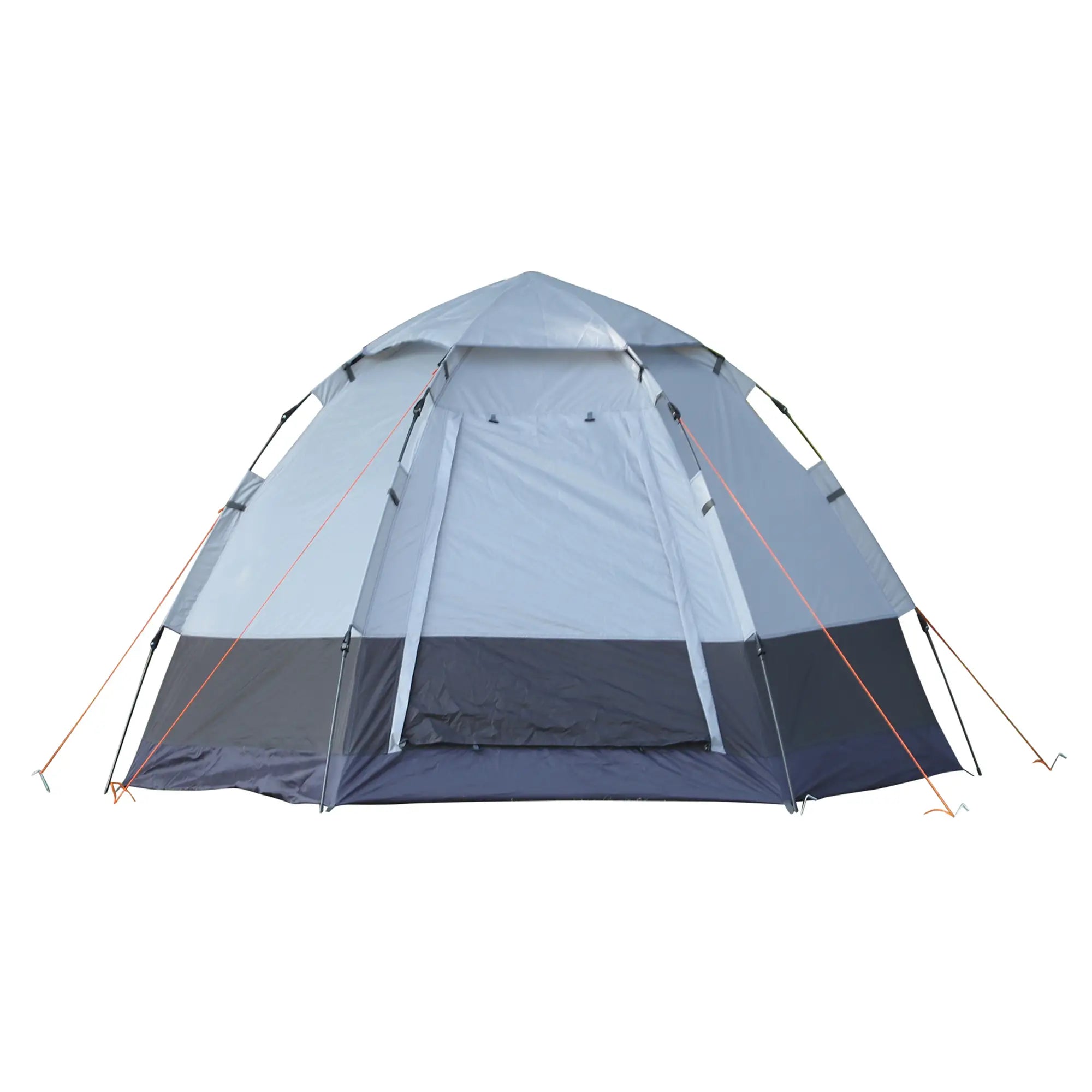 Tenda da campeggio Outsunny 3-4 persone, tenda a cupola grigio-nera
