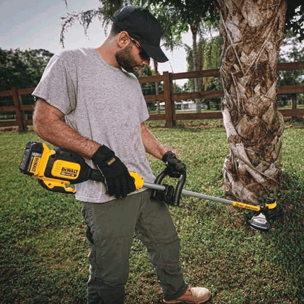 DEWALT Tagliabordi a batteria (18 Volt, senza spazzole, larghezza di taglio 30 cm, elettronica a due velocità, prolunga filo Bumb-Feed, per grandi superfici e giardini, fornito senza batteria e caricabatterie) DCM561PB