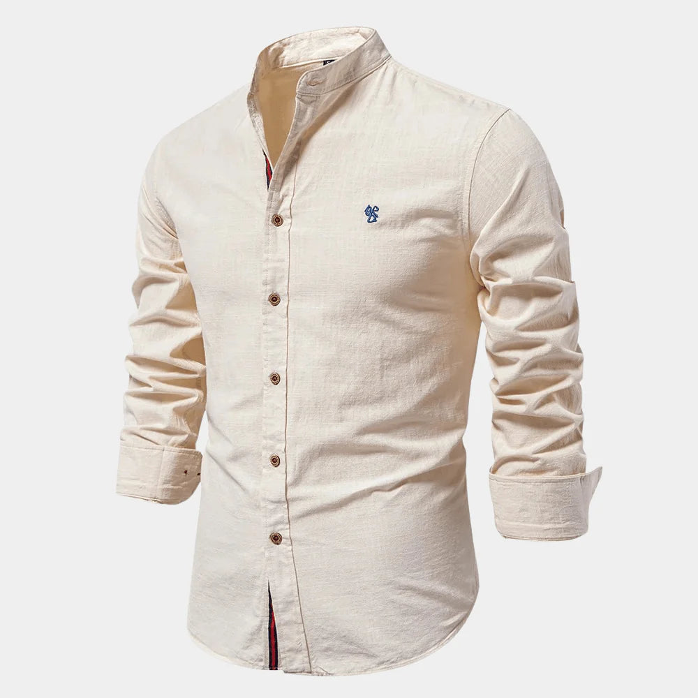 Leon - Camicia da uomo casual in stile moderno