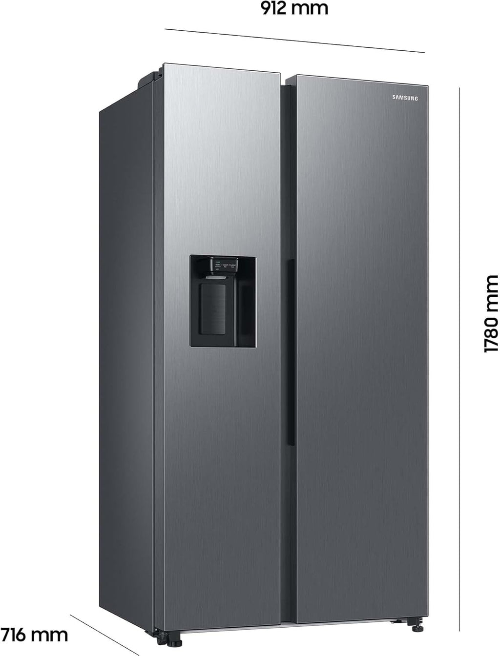 RS6GA8521B1/EG Frigorifero Side-by-Side, 178 cm, 634 l, 225 l di volume del congelatore, Tecnologia Space Max, Premium Black Steel