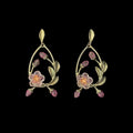 Pfirsichblüte Ohrstecker - Oval