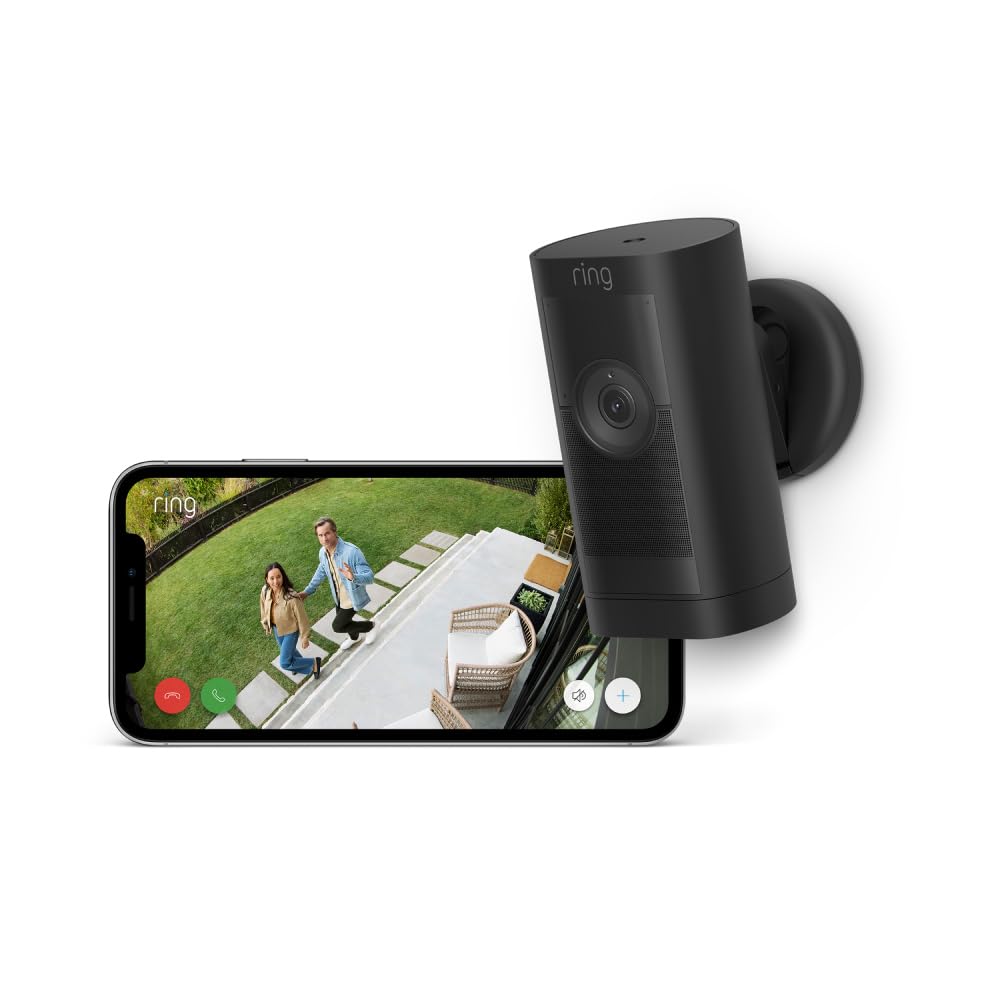 Ring Außenkamera Pro Solar (Stick Up Cam Pro) | Telecamera di sicurezza per esterni ad alimentazione solare con video HDR a 1080p, Wi-Fi, rilevamento del movimento 3D, compatibile con Alexa | 2 telecamere di sicurezza