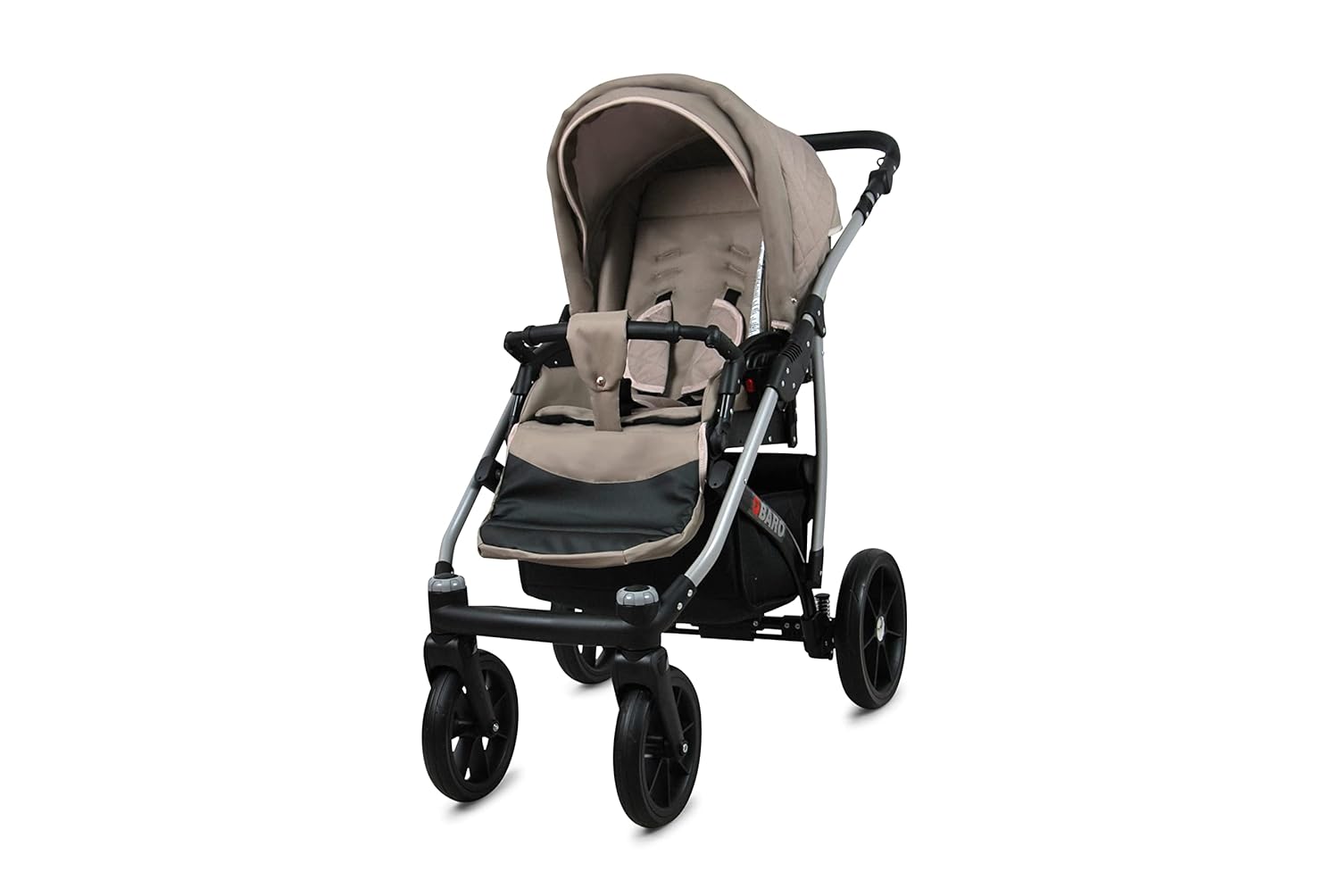 BabyLux® Bambimo Kinderwagen Set 3 in 1 - Qbaro - incl. Babywanne, Buggy Sportsitz, Auto-Babyschale - Autositz - Kinderwagenset - Kombikinderwagen mit Wickeltasche, Regenschutz usw.