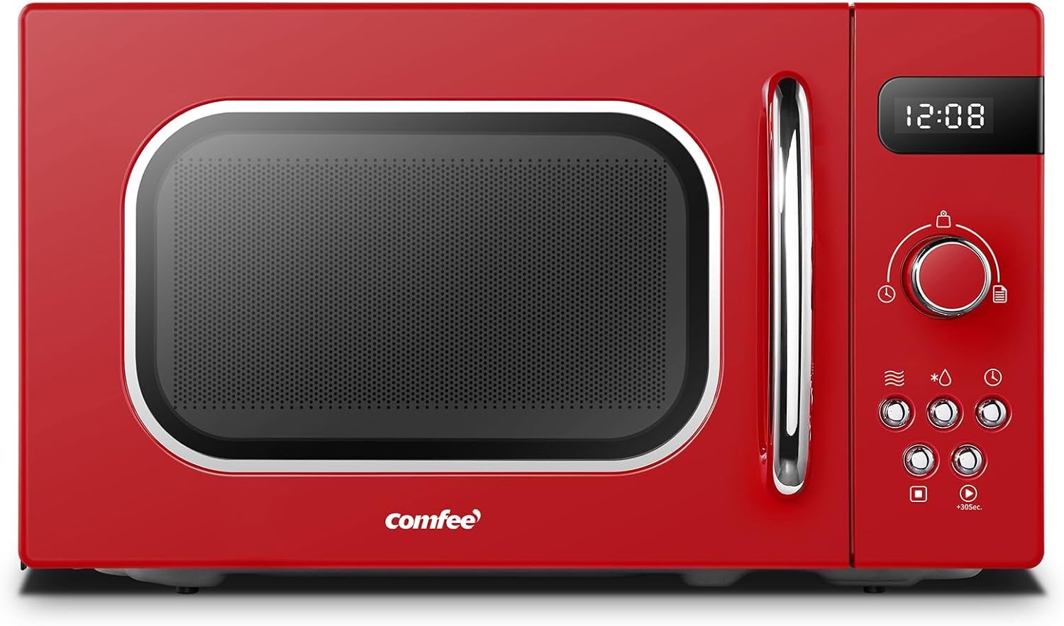 Comfee CMSN 20 wh Microonde/Solo microonde con 5 livelli di potenza/Illuminazione interna/Funzione di scongelamento facile/Piatto girevole a 360°/Due manopole rotanti/20L/700W/Bianco, Meccanico