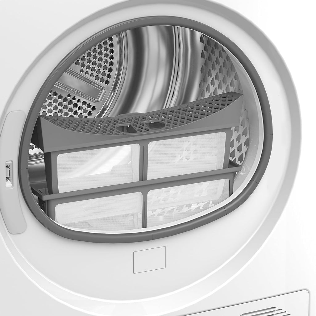 Beko B5T4824IF bPRO Asciugatrice 500 W, 8 kg, Carica Frontale, Pompa di Calore, Adatta per chi soffre di allergie, 15 Programmi, Funzione Vapore, Antipiega, Programma Silenzioso, Cesto AquaWave, Bianco