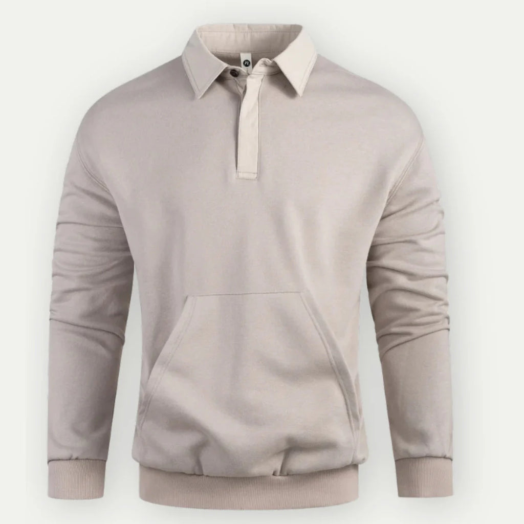 Felpa pullover classica da uomo con colletto