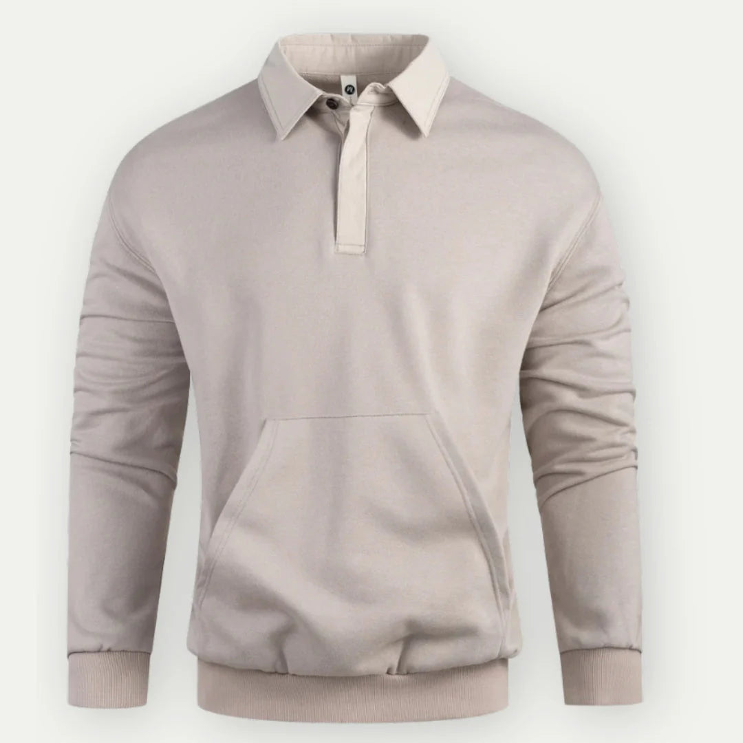 Felpa pullover classica da uomo con colletto