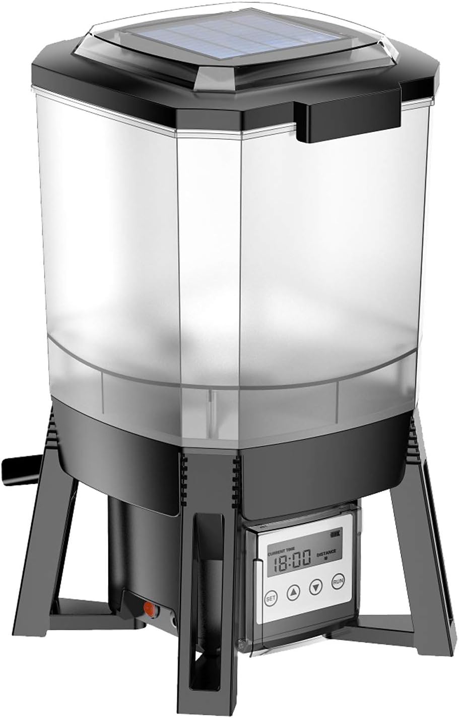 Wiltec CFF-206 solarbetriebener Fischfutter Automat, programmierbarer Futterspender mit 6 Liter Behälter für 1 bis 6 Fütterungen pro Tag