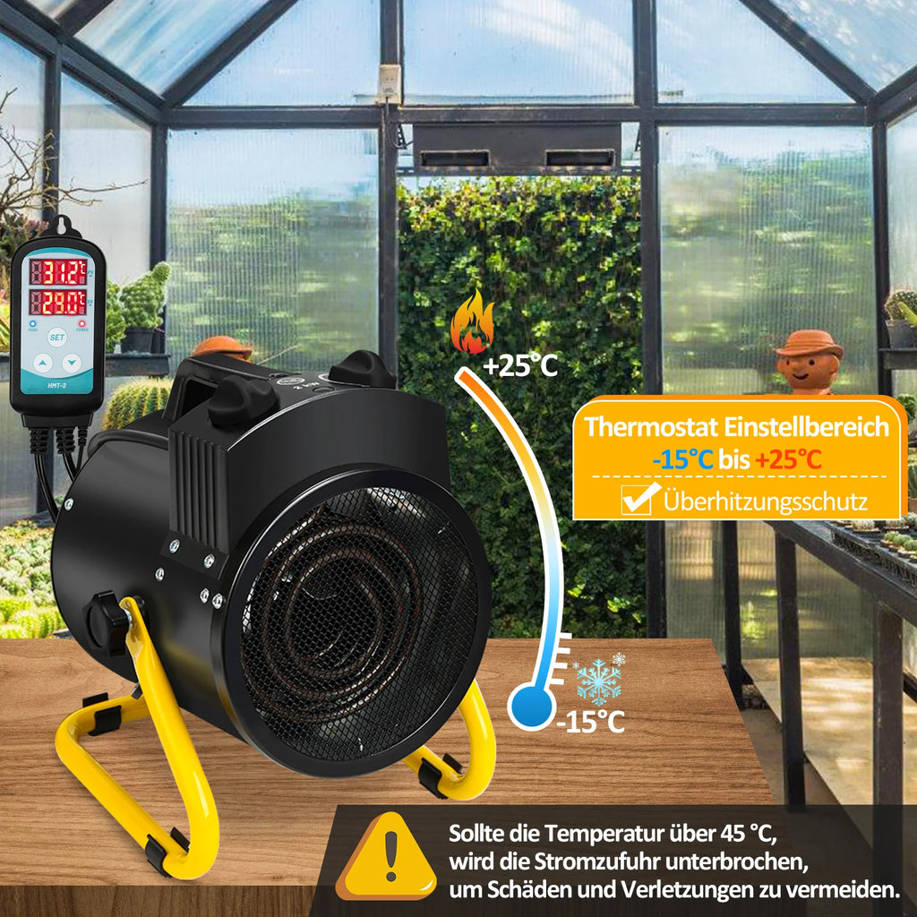Sonnewelt 2000W Protettore antigelo per serra con termostato IPX4