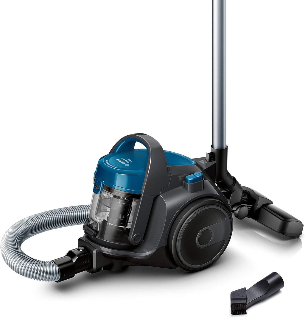 Bosch Staubsauger beutellos Cleann Serie 2 BGC05A220A, Bodenstaubsauger, Bodendüse für Parkett, Teppich, Fliesen, Hygiene-Filter, langes Kabel, leise, leicht, 700 W, blau