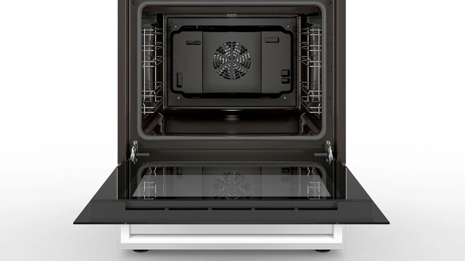 Bosch HKR39C250 Serie 4 Cucina Elettrica Indipendente, 60 cm di larghezza, Pulizia EcoClean Direct, Cottura a Ventilazione 3D su 3 livelli, Controllo con Display LED, Zona di cottura espandibile per pentole grandi
