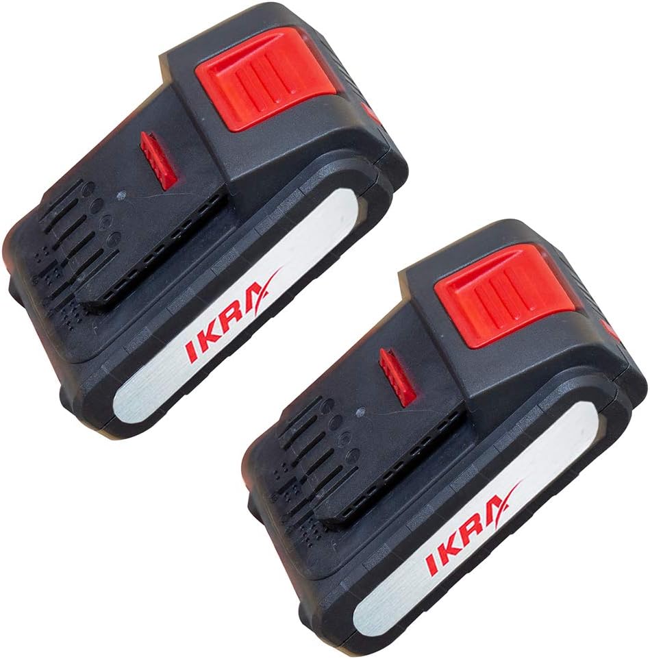 IKRA 74003200 Batteria Soffiatore Aspiratore Trituratore 3in1 ICBV 2/20 incl. 2 batterie e caricatore doppio rapido, 40 V, Grigio/Rosso
