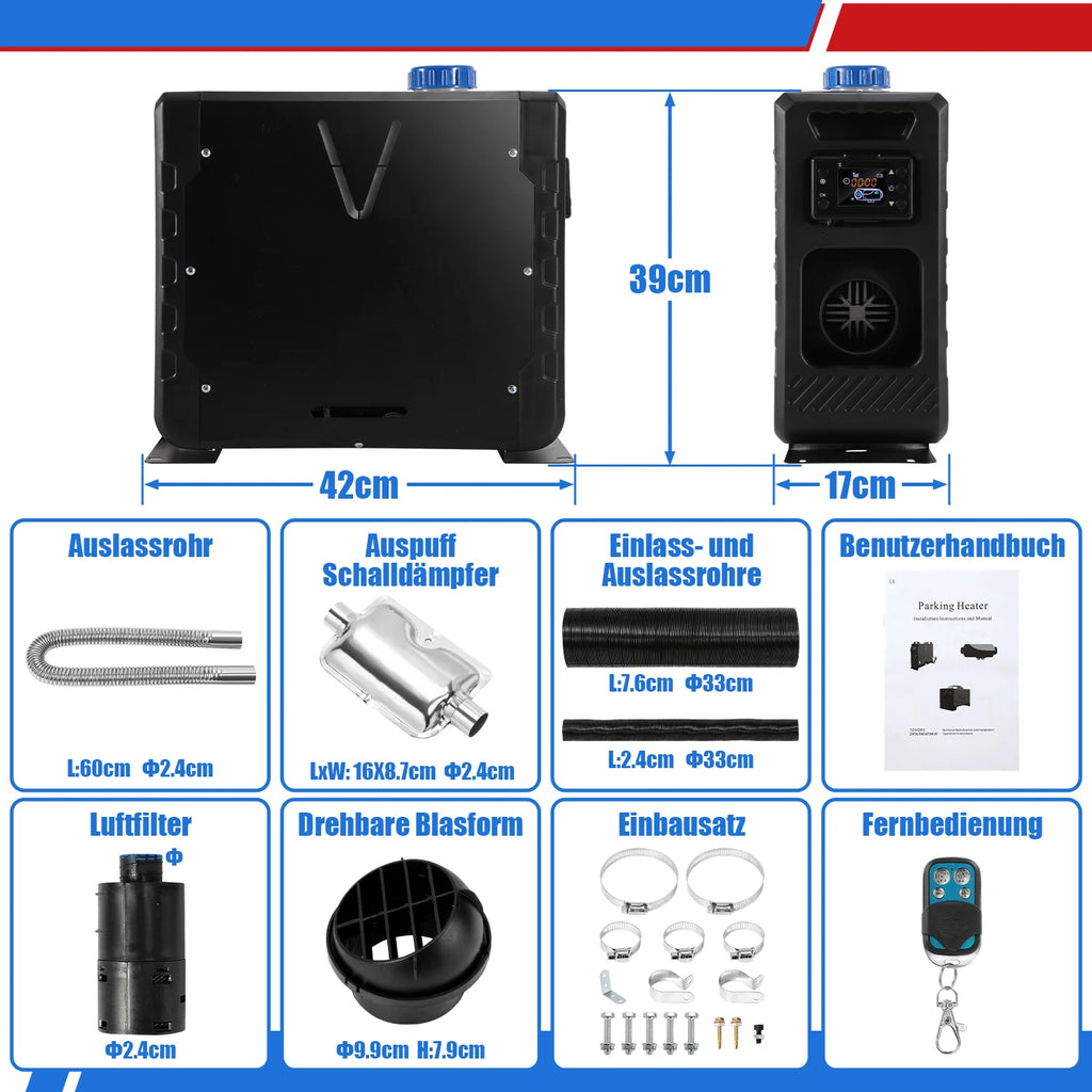 Riscaldatore da parcheggio diesel Sonnewelt 8KW 12V LCD APP