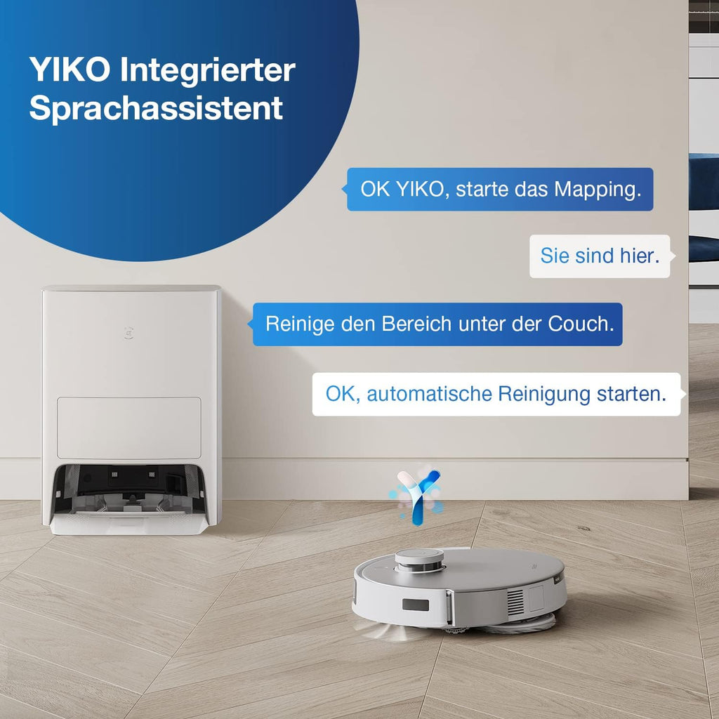 ECOVACS DEEBOT T30S Combo Robot aspirapolvere con funzione di lavaggio e aspirapolvere portatile a batteria, stazione di pulizia tutto in uno, 11000Pa, tecnologia ZeroTangle, pulizia dei bordi TruEdge, lavaggio del mop con acqua calda