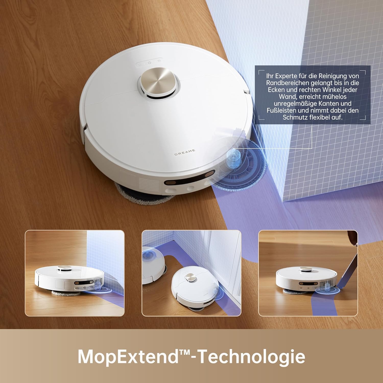 dreame L10s Pro Ultra Heat Roboter Staubsauger mit Automatische Moppreinigung mit heiem Wasser, Moppverlngerung, 7.000 Pa Saugkraft, Doppelte Mopp- und Bodenreinigung, Teppicherkennung