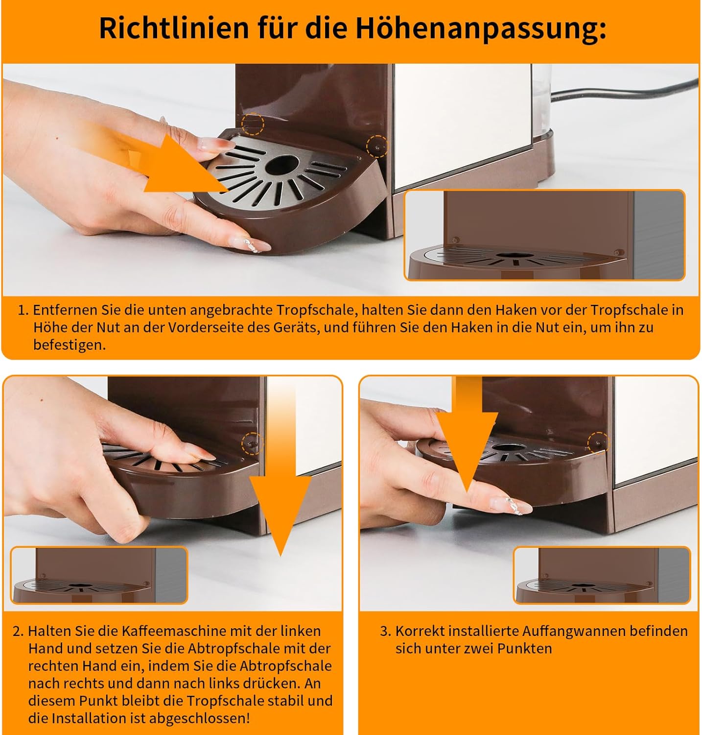 KOTLIE AC-513HF 5 in 1 Kaffeemaschine für NES/DG/a modo mio/Gemahlener Kaffee/ESE(44mm), Höhe für große Tassen (Schwarz)