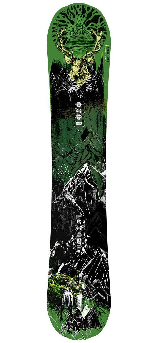 Herren Snowboard Forest King Carbon Hybrid Rocker Setprodukt