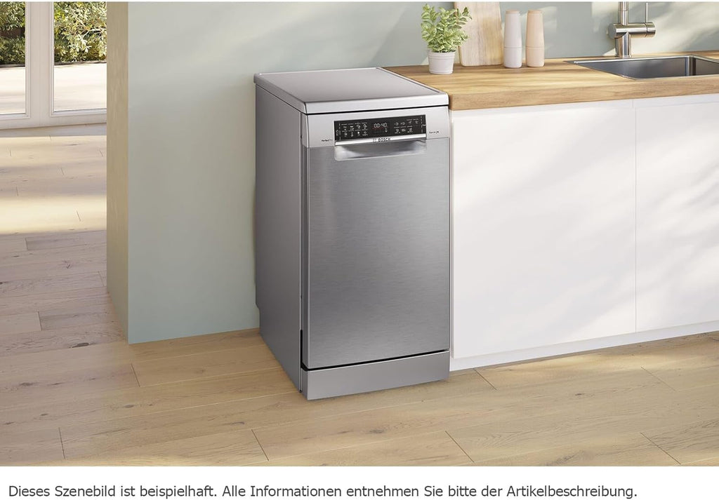 Bosch SPV2IKX10E Serie 2 Lavastoviglie smart a scomparsa totale, larghezza 45 cm, Cestello posate, Extra Asciugatura con la pressione di un pulsante, InfoLight punto luce rosso sul pavimento, AquaStop protezione dai danni causati dall'acqua, Bianco